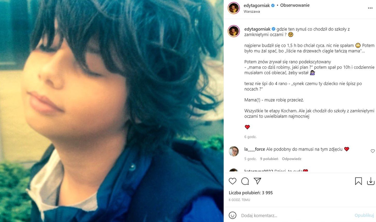 Edyta Górniak wspomina dzieciństwo Allana 