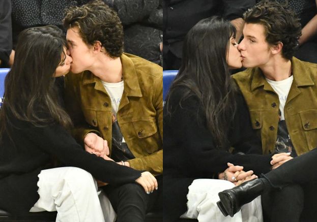 Camila Cabello i Shawn Mendes demonstracyjnie całują się na meczu koszykówki (ZDJĘCIA)