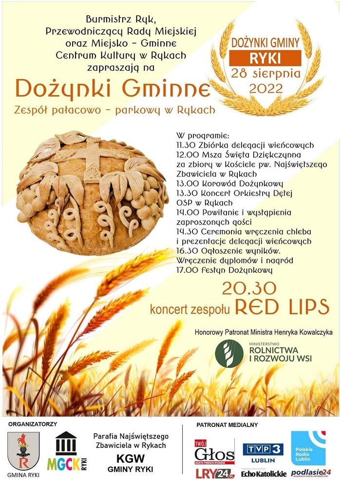 Dożynki Gminy Ryki 2022 - program