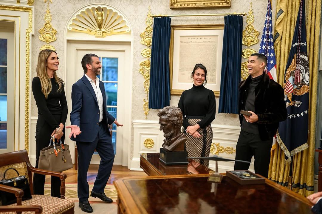 Cristiano Ronaldo i Georgina na spotkaniu z Donaldem Trumpem Jr