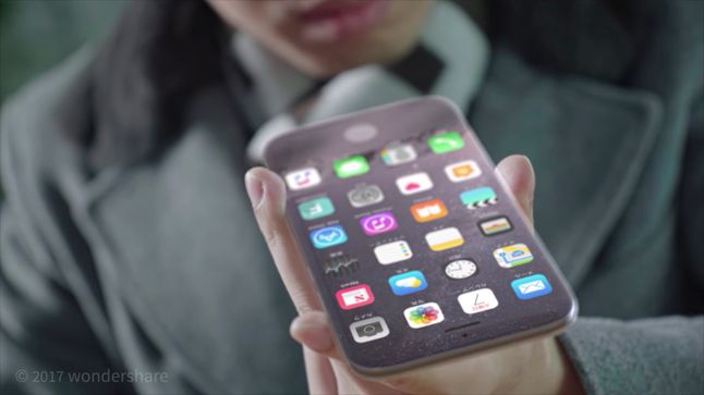 iPhone z otworami w ekranie - wizualizacja