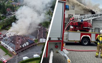 Pożar hotelu w Wiśle. Trudna akcja strażaków