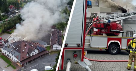 Pożar hotelu w Wiśle. Trudna akcja strażaków