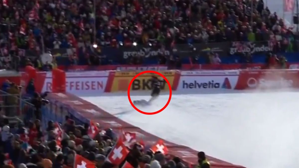 Niecodzienne zdarzenie na mecie zjazdu