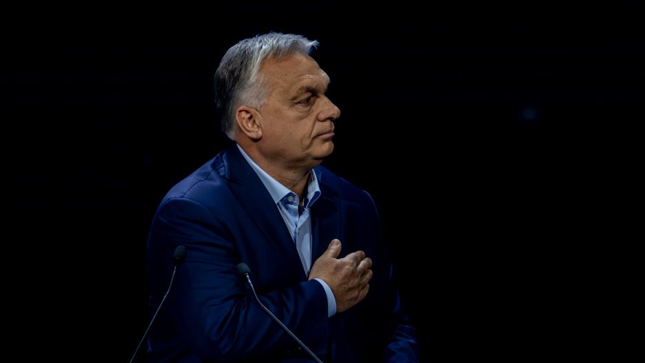 MADRID, SPAIN - FEBRUARY 08: The Prime Minister of Hungary, Viktor Orban, during the 'Patriots' summit, at the Marriott Auditorium Hotel, February 8, 2025, in Madrid, Spain. Vox has organized in Madrid a summit of 'Patriots', a formation that integrates the political parties of the homonymous group of the European Parliament. The meeting will be held on February 7 and 8 and will be attended by some of the leaders of the European far right. (Photo By Ricardo Rubio/Europa Press via Getty Images)