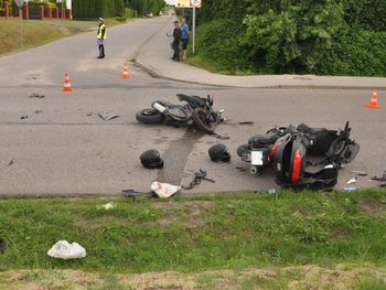 Krasnystaw: Nieustąpienie pierwszeństwa przyczyną zderzenia motocyklistów. Obaj poszkodowani trafili do szpitala