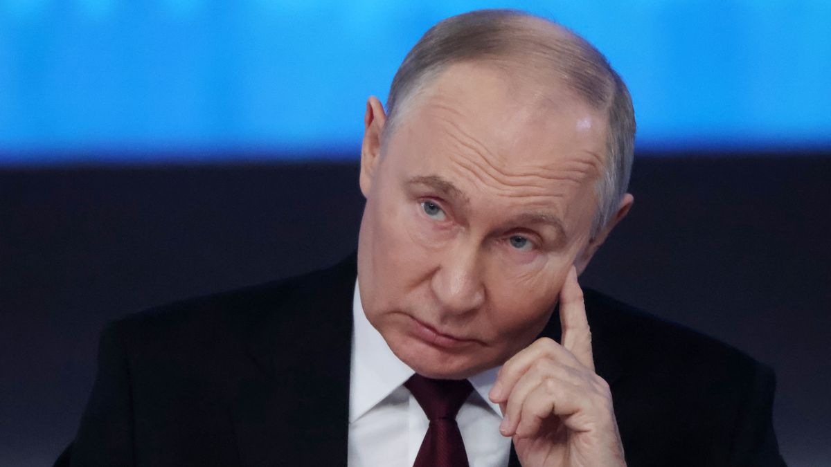 MOSCOW, RUSSIA - DECEMBER 19  (RUSSIA OUT) Russian President Vladimir Putin speaks during his annual call-in-show and press conference at the Gostiny Dvor hall, December 19, 2024, in Moscow, Russia. Putin answered to journalists and people from Russian regions during a four and half hour long annual event. (Photo by Contributor/Getty Images)