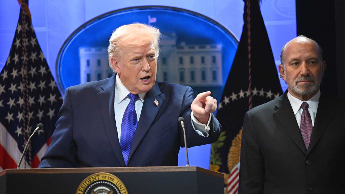 WASHINGTON, DC - FEBRUARY 20: U.S. President Donald Trump speaks during a press briefing at the White House on February 20, 2026 in Washington, DC. The U.S. Supreme Court on February 20 ruled against Trump's use of emergency powers to implement international trade tariffs, a central portion of the administration's core economic policy. (Photo by Chen Mengtong/China News Service/VCG via Getty Images)