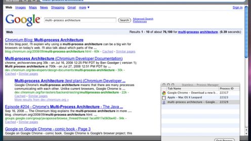 Przeglądarka Stainless wykorzystuje idee Google Chrome 1