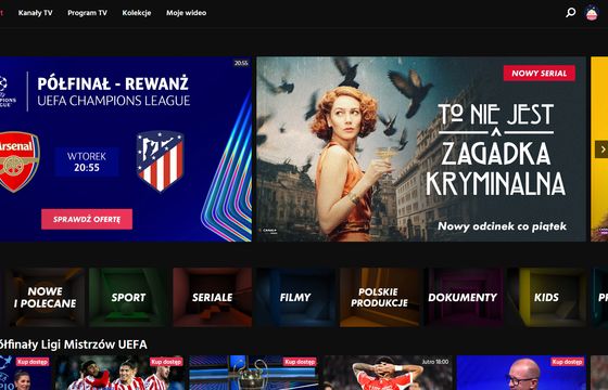 Aplikacja platformy Canal+ na kolejnych telewizorach