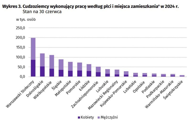 Dane dot. pracujących cudzoziemców w Polsce|czerwiec 2024 r.