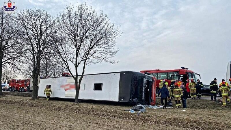 Wypadek autokaru przewożącego uchodźców z Ukrainy
