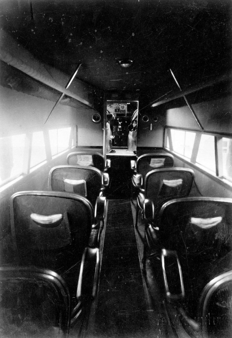 Wnętrze samolotu Fokker F-VII-3M