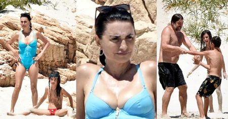 Zakochani Penelope Cruz i Javier Bardem korzystają z wakacji we Włoszech, pluskając się z pociechami w lazurowej wodzie (ZDJĘCIA)