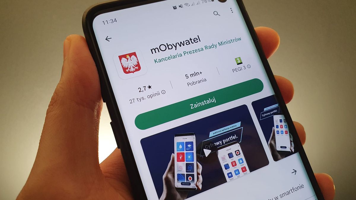 Aplikacja mObywatel w Google Play