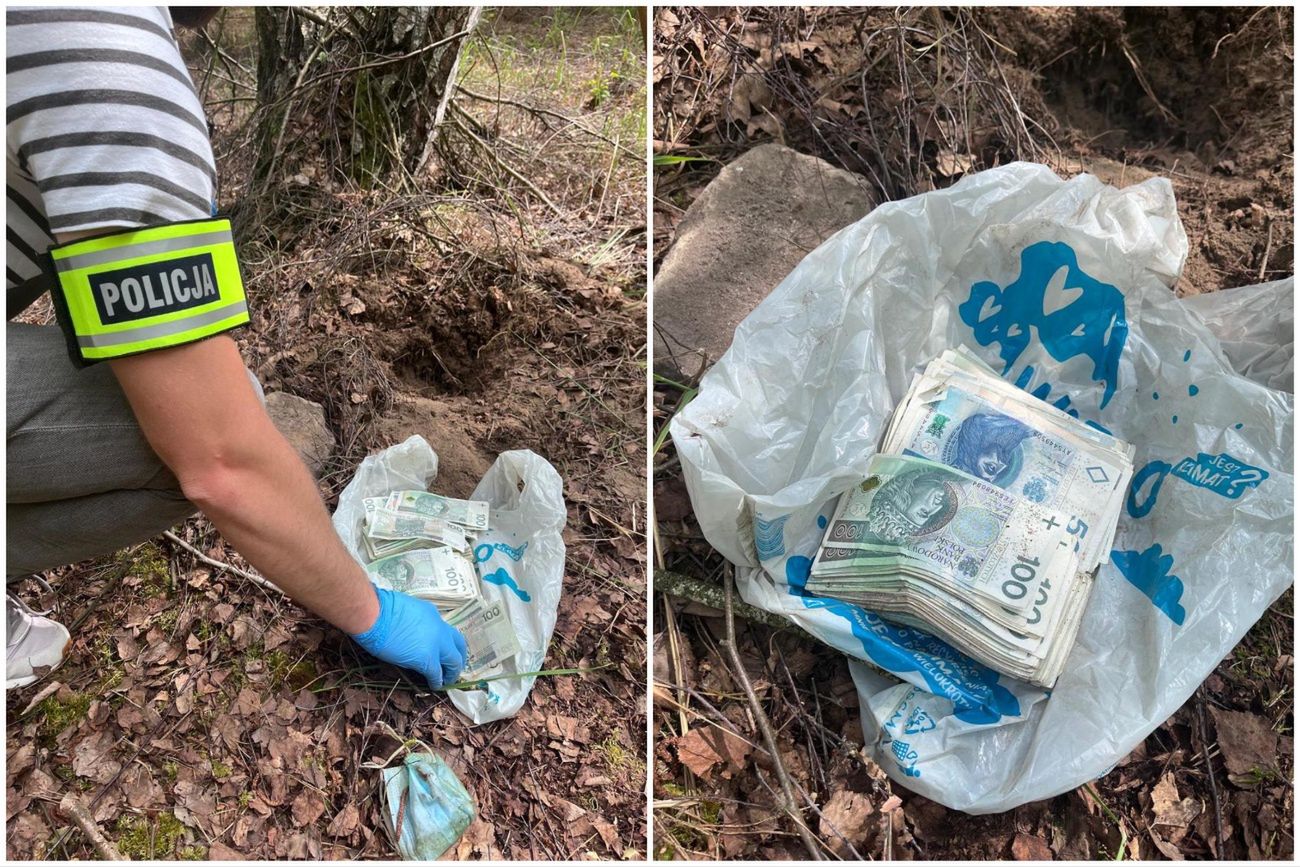 Policjanci znaleźli 30 tys. zł zakopane w lesie