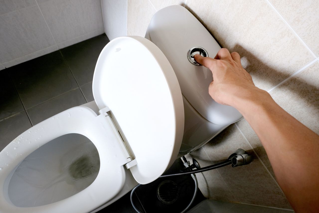 Water settling in the toilet tank can lead to the appearance of rust.