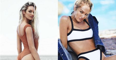 Seksowna Candice Swanepoel reklamuje kostiumy własnego projektu
