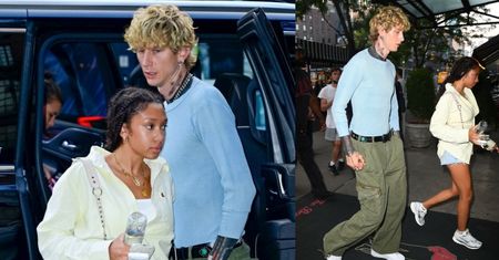 Machine Gun Kelly maszeruje przed nowojorskim hotelem w towarzystwie 16-LETNIEJ CÓRKI