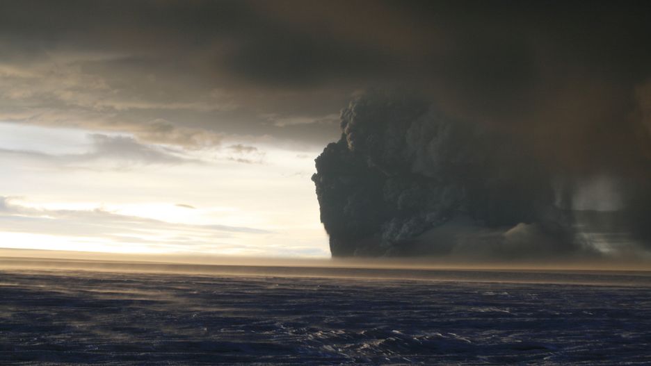 Wulkaniczny pył po erupcji wulkanu Grímsvötn w 2011 roku.
