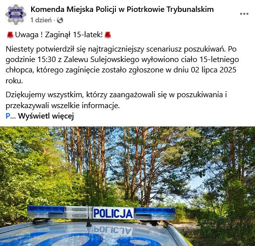 Komunikat policji