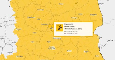 Ostrzeżenie meteorologiczne – przymrozki w nocy z 11 na 12 kwietnia!