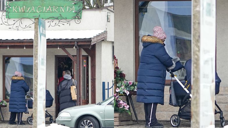 Domika Gwit na zimowym spacerze z synkiem