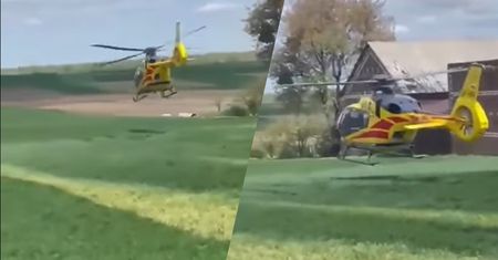 Chciał wystartować, nie zauważył kabli. Jest nagranie