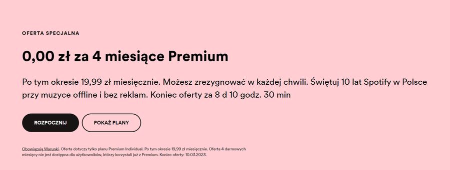 Spotify Premium promocja