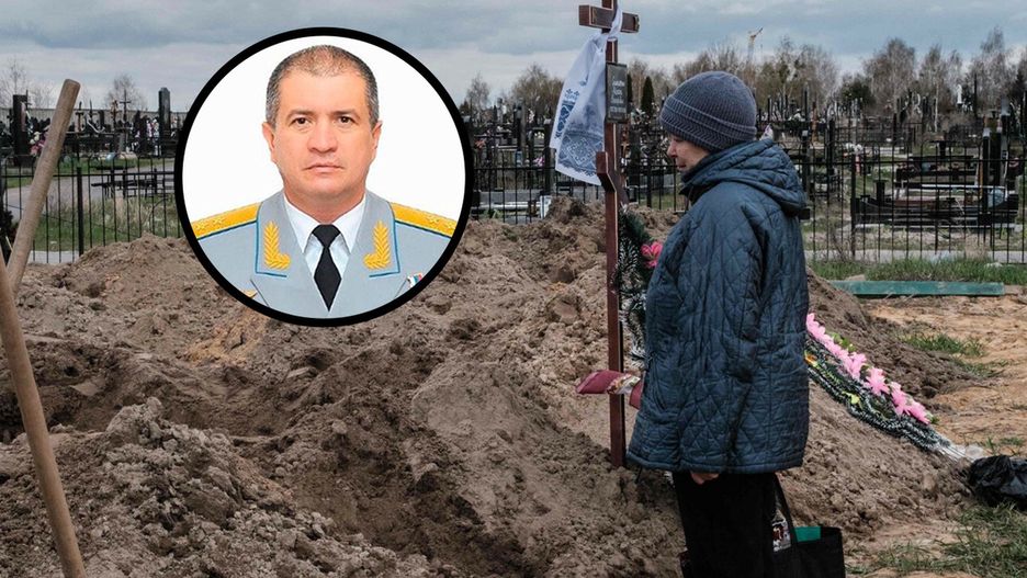 Groby ofiar masakry ludności cywilnej w Buczy, której dopuścili się rosyjscy żołnierze