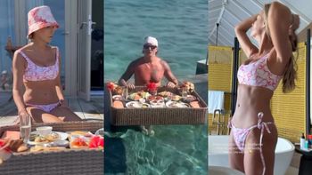 Odziana w bikini Małgorzata Rozenek wcina "pływające śniadanie" od Pysiuli: "Jest moje ulubione BENEDICT EGG z lobsterem"