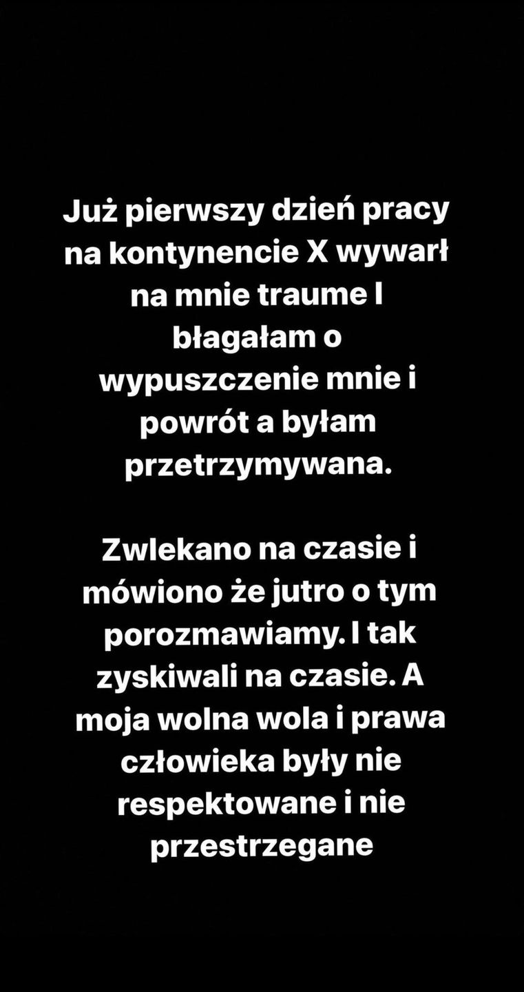 Caroline Derpienski alarmuje, że była przetrzymywana WBREW WŁASNEJ WOLI