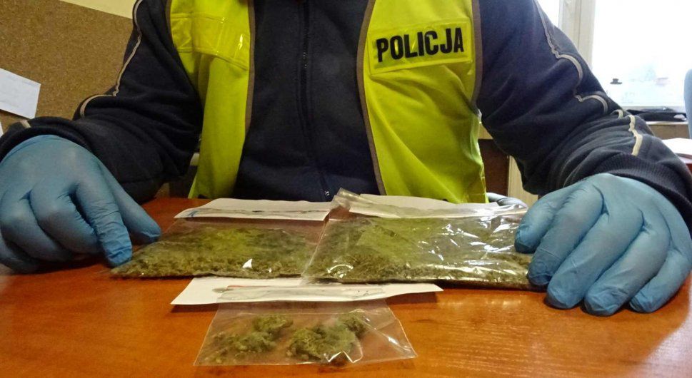 Policja przy zatrzymanym znalazła marihuanę. 