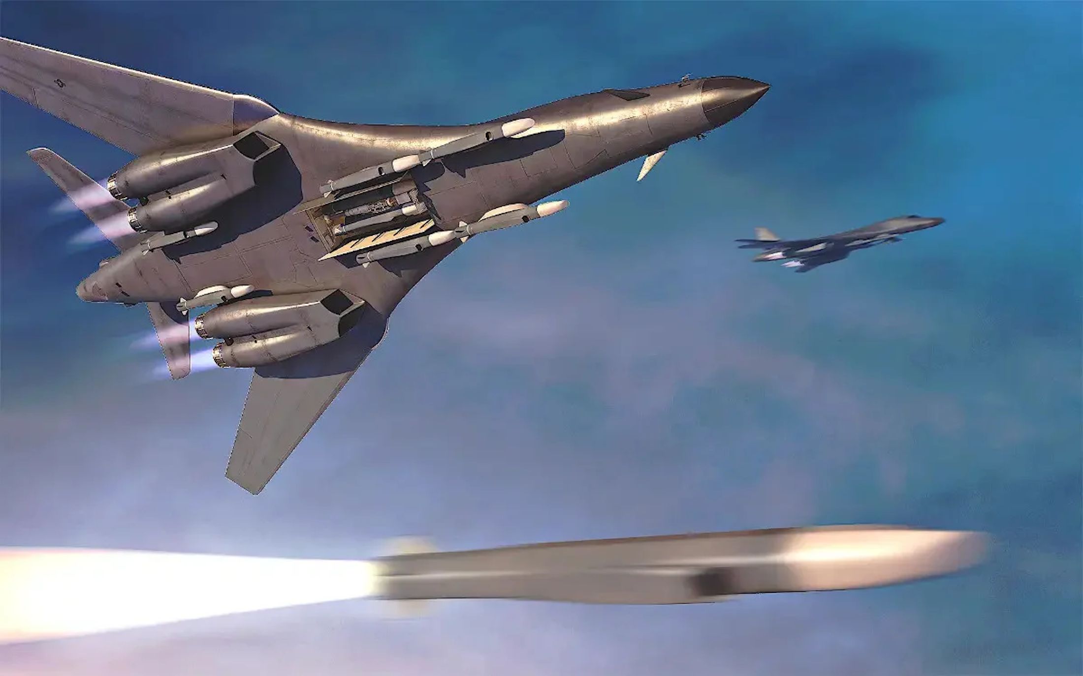 Artystyczna wizja B-1B w roli nosiciela pocisków hipersonicznych