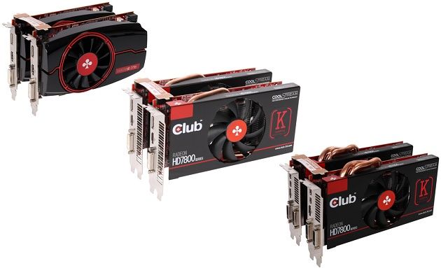 Club3D royalKnights Radeon HD 7770 7850 7870 karty graficzne zestaw zdjęcie