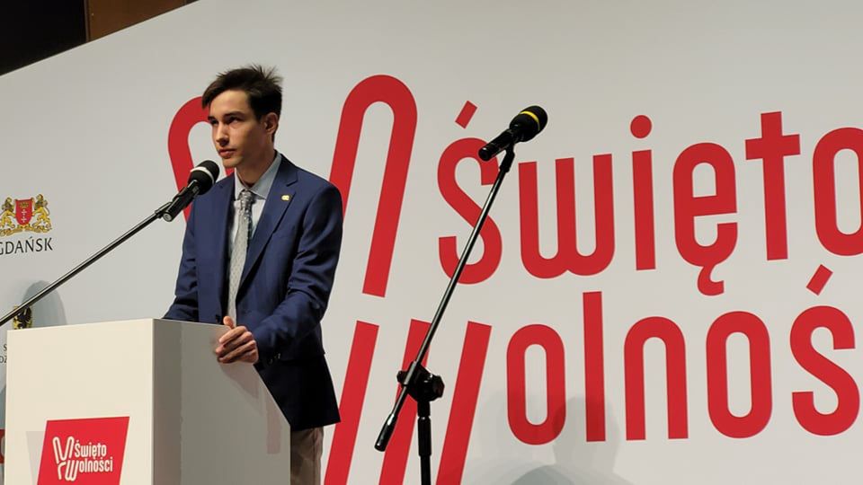 Konferencja kampanii Wolna Szkoła. Nz. Jakub Hamanowicz