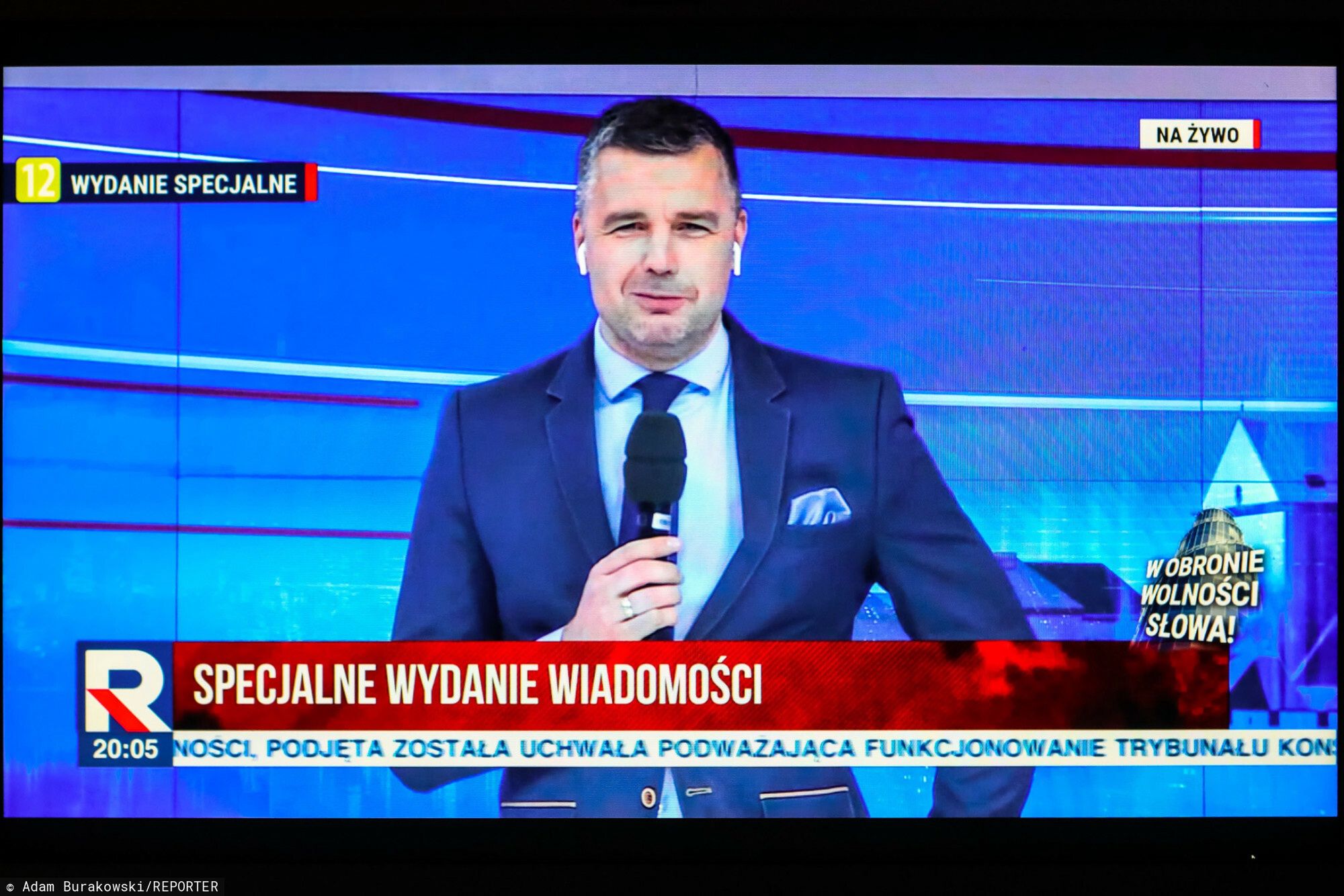 Michał Rachoń na antenie TV Republika