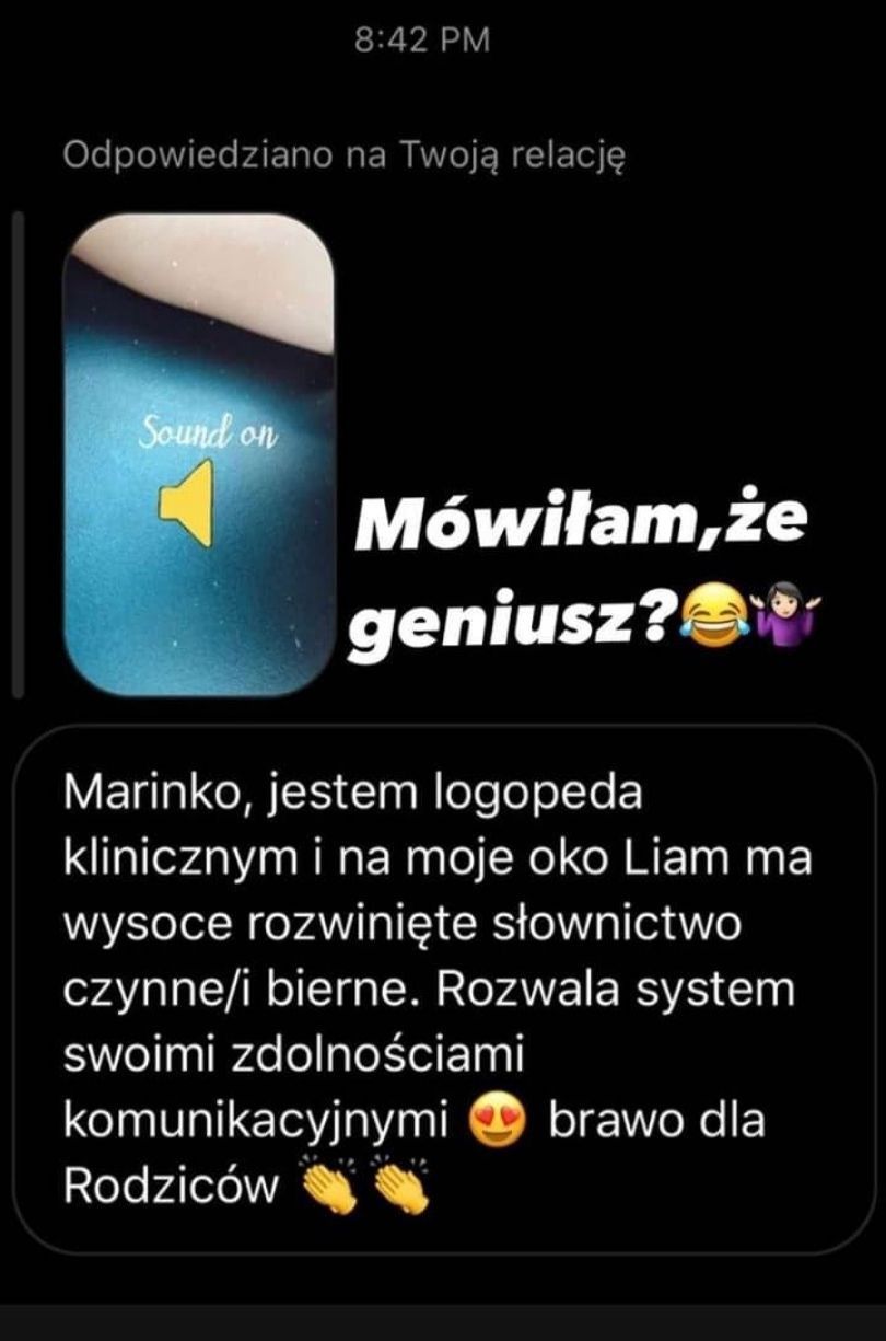 Marina Łuczenko chwali się zdolnościami komunikacyjnymi Liama