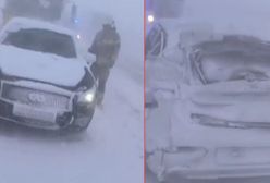 Burza śnieżna na S7. Nagrania mrożą krew w żyłach
