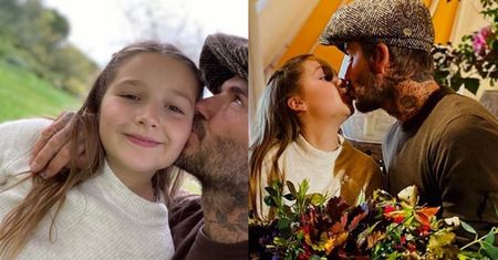 Internauci KRYTYKUJĄ Davida Beckhama za... całowanie w usta 9-letniej córki Harper (FOTO)