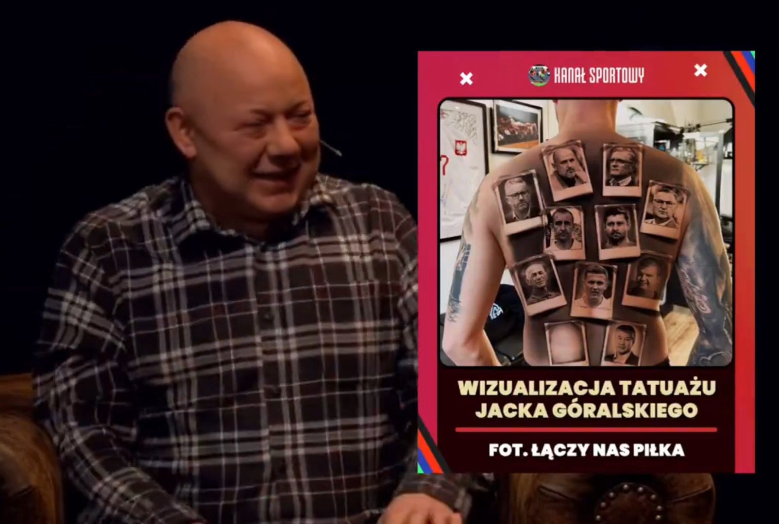 Na zdjęciu: Wojciech Kowalczyk i tatuaż Jacka Góralskiego