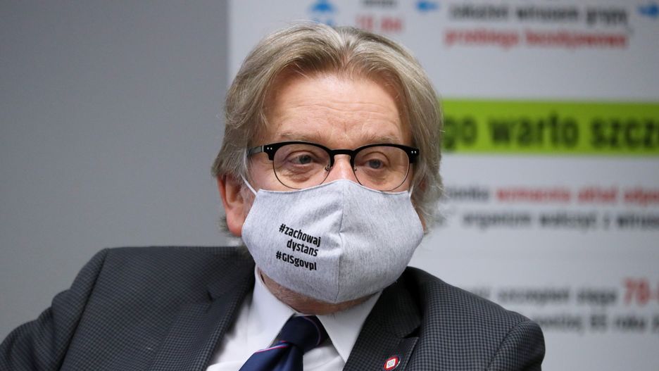 Koronawirus w Polsce. Na zdjęciu Jarosław Pinkas z GIS