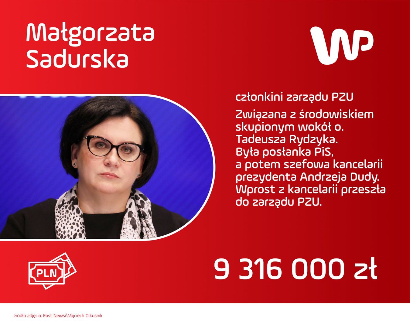 Wynagrodzenia milionerów "Dobrej Zmiany": Małgorzata Sadurska.