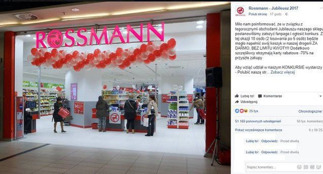 Facebookowy konkurs na jubileusz sieci Rosssmann to fejk. „To oszustwo, sprawę zgłosiliśmy do Facebooka”