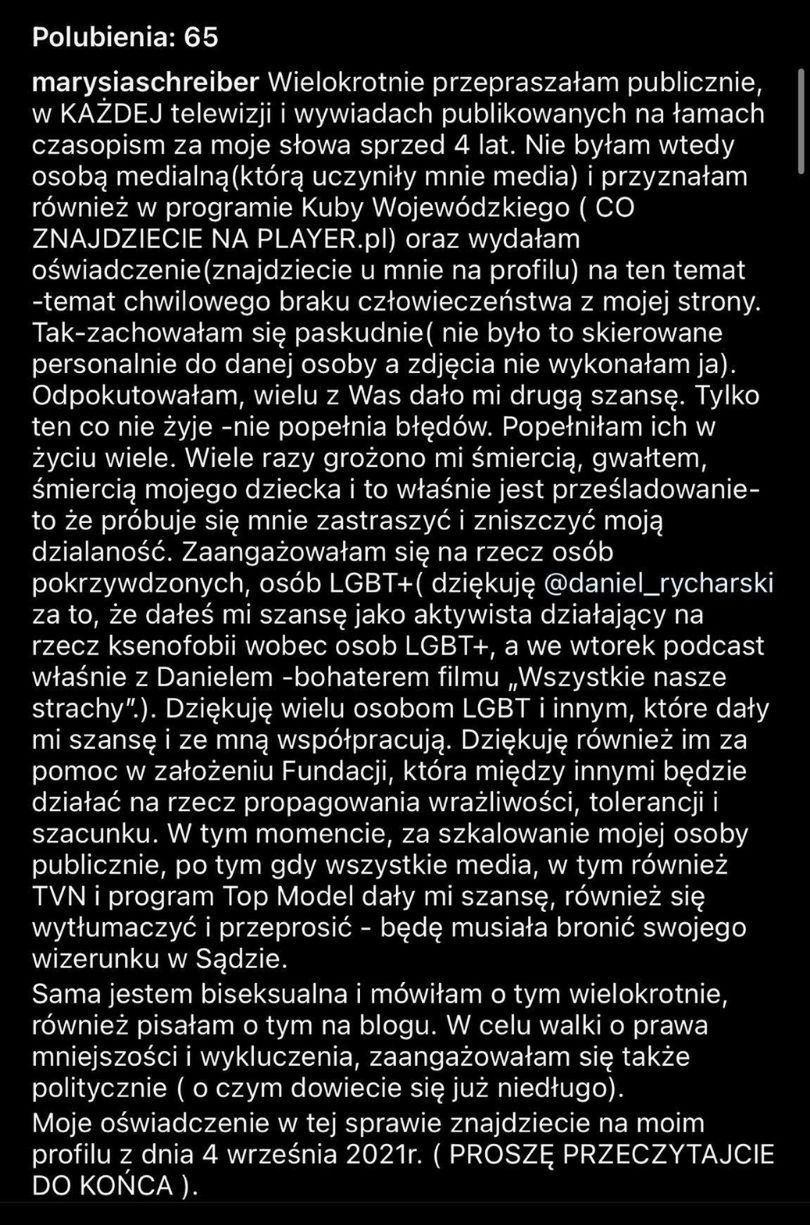 Marianna Schreiber odpowiada na wpis Ośrodka Monitorowania Zachowań Rasistowskich i Ksenofobicznych