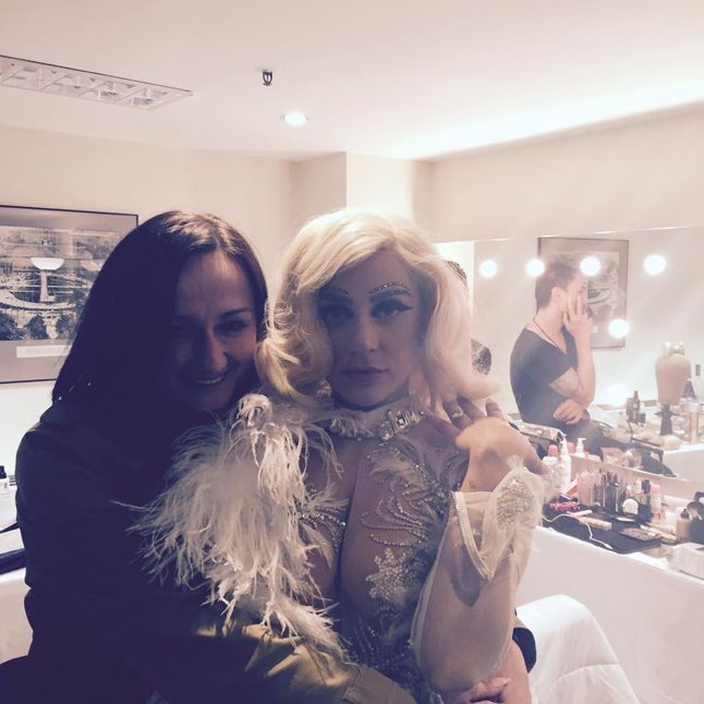 Monika z Lady Gagą w garderobie gwiazdy