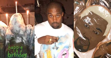 "Skromne" 41. urodziny Kanye Westa - ciastka z jego twarzą, tort w kształcie góry i... występ mentalisty