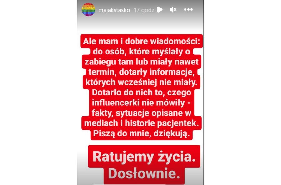 Maja Staśko na instastory