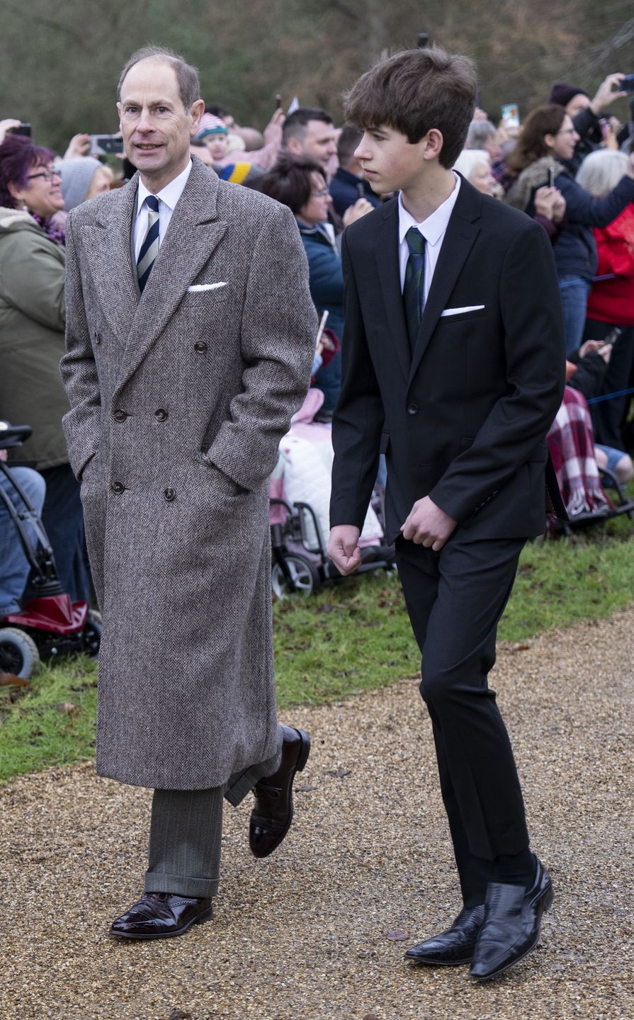 King Charles III Celebrates First Christmas As Monarch With Royal FamilySANDRINGHAM, NORFOLK - DECEMBER 25: Prince Edward, Earl of Wessex and James Viscount Severn attend the Christmas Day service at St Mary Magdalene Church on December 25, 2022 in Sandringham, Norfolk. King Charles III ascended to the throne on September 8, 2022, with his coronation set for May 6, 2023. (Photo by Mark Cuthbert/UK Press via Getty Images)Mark Cuthbert
