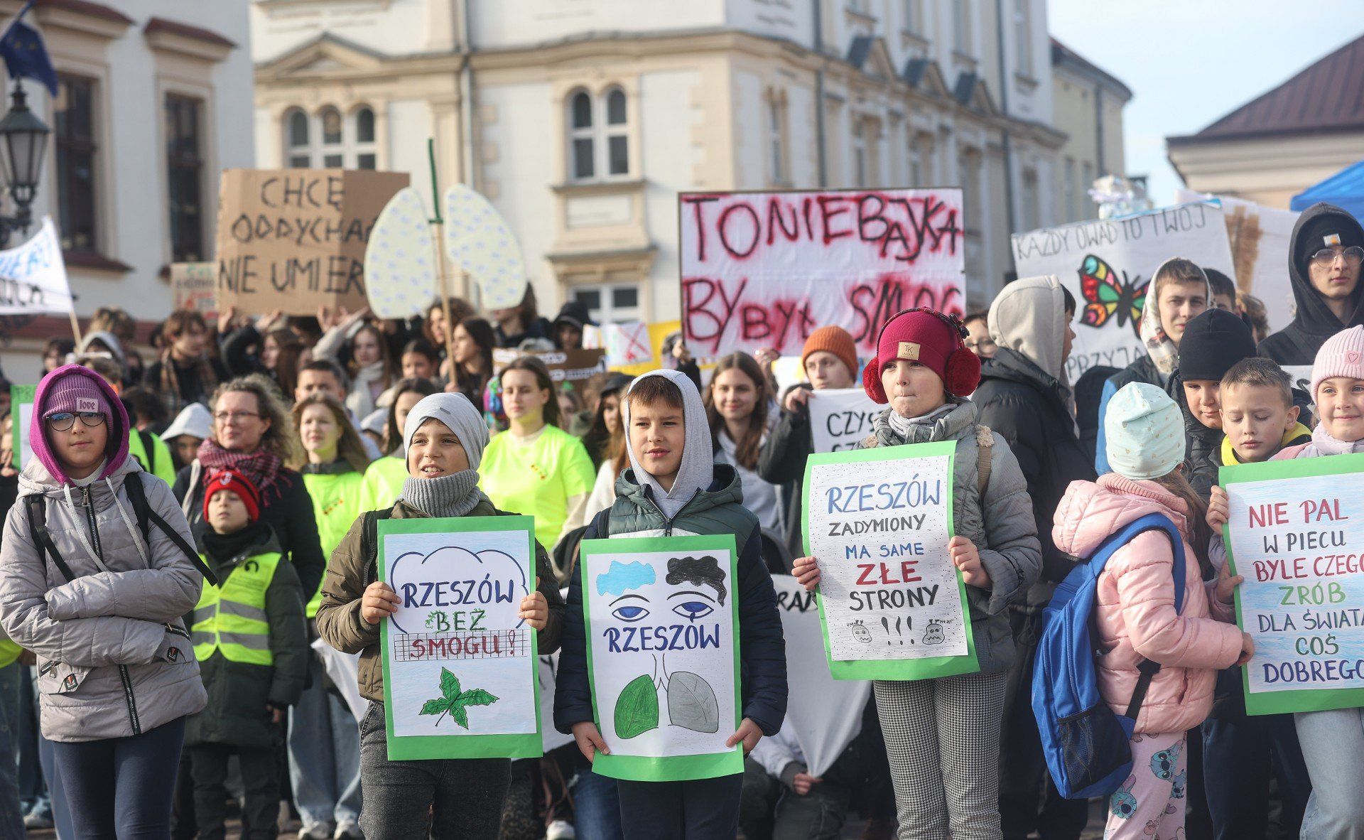 Barwny happening antysmogowy w Rzeszoweie